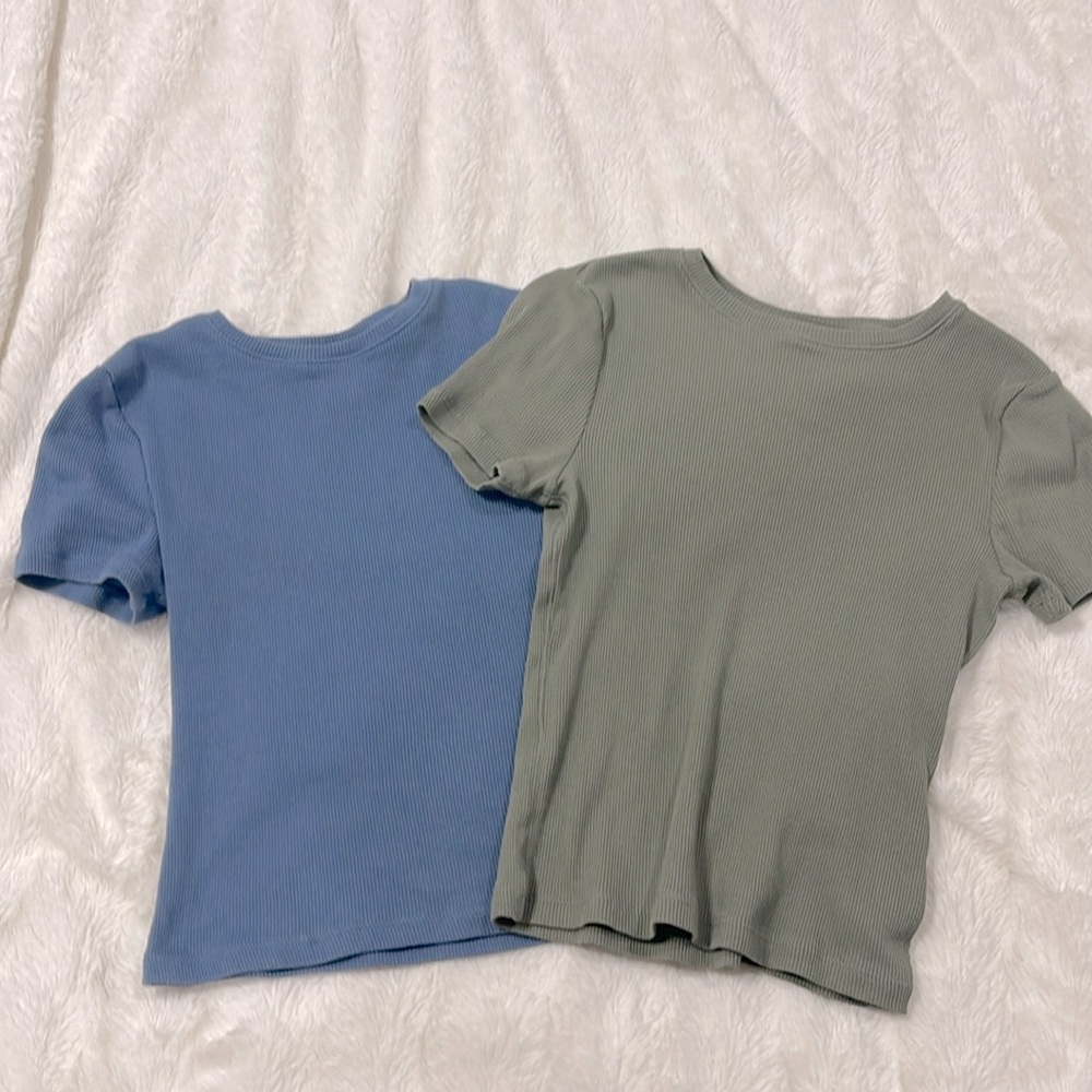 Blue and Green Baby Tees Size X Small